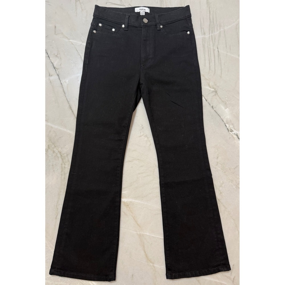 Jason‎ Wu Womens High Rise Flare Jeans Black Stretch Denim Size 6/27